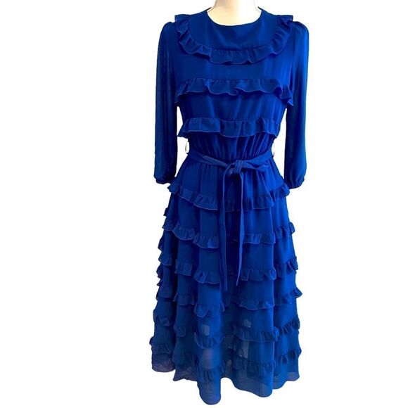 Blugirl Bluemarine Ruffled Dress Italy US Size 4 - Picture 1 of 11